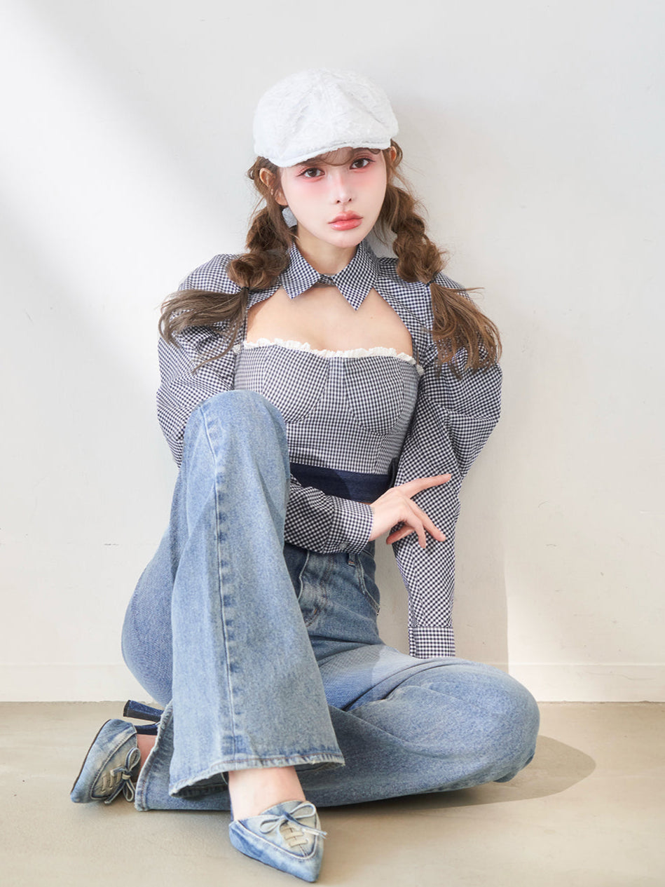 モデル:160cm(着用サイズ:FREE 着用カラー:NVY)