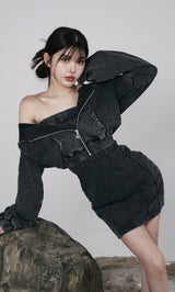 モデル:160cm(着用サイズ:FREE 着用カラー:BLK)