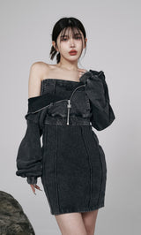 モデル:160cm(着用サイズ:FREE 着用カラー:BLK)
