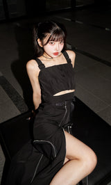 モデル:160cm(着用サイズ:FREE 着用カラー:BLK)