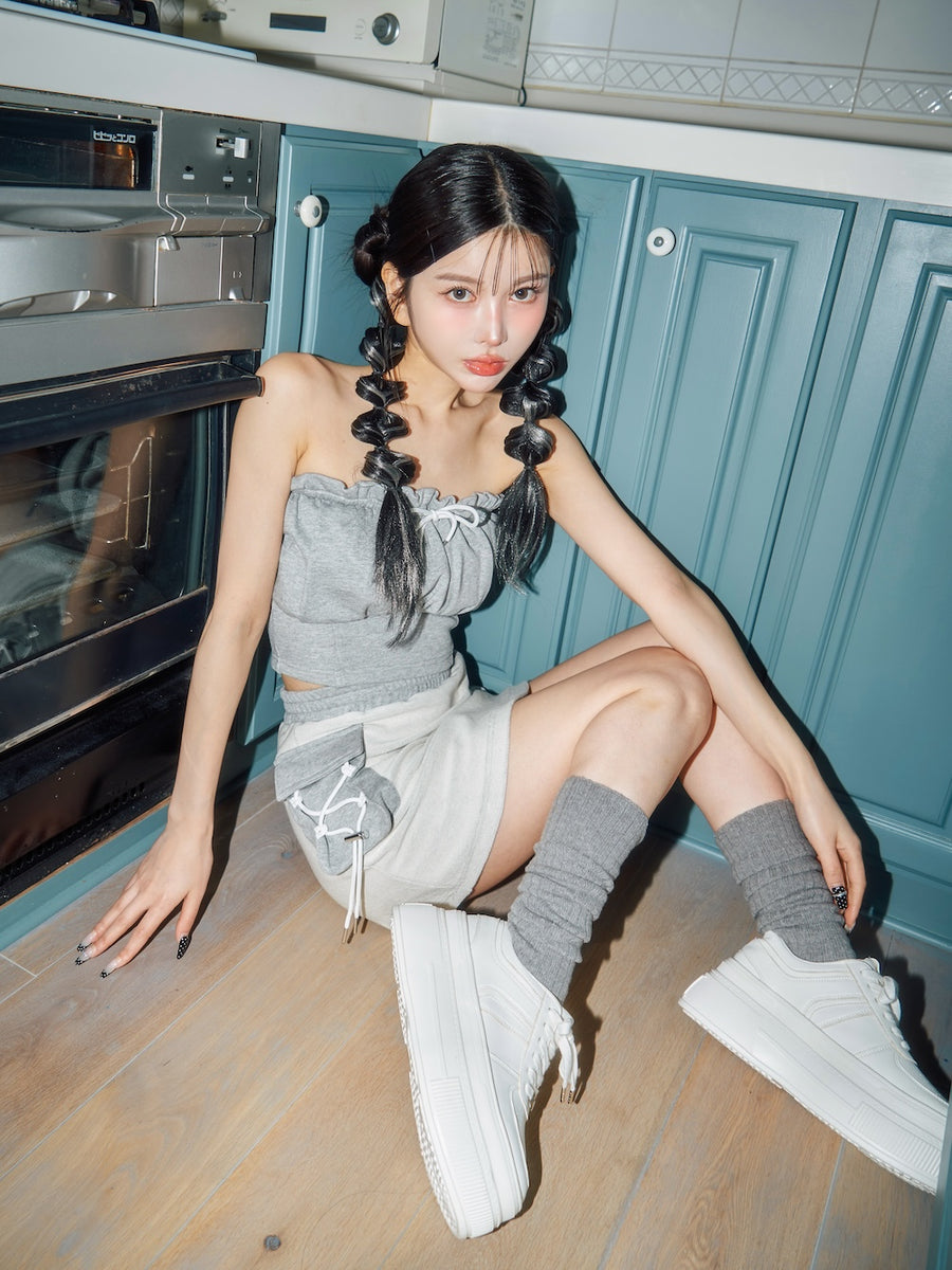 モデル:160cm(着用サイズ:FREE 着用カラー:GRY)