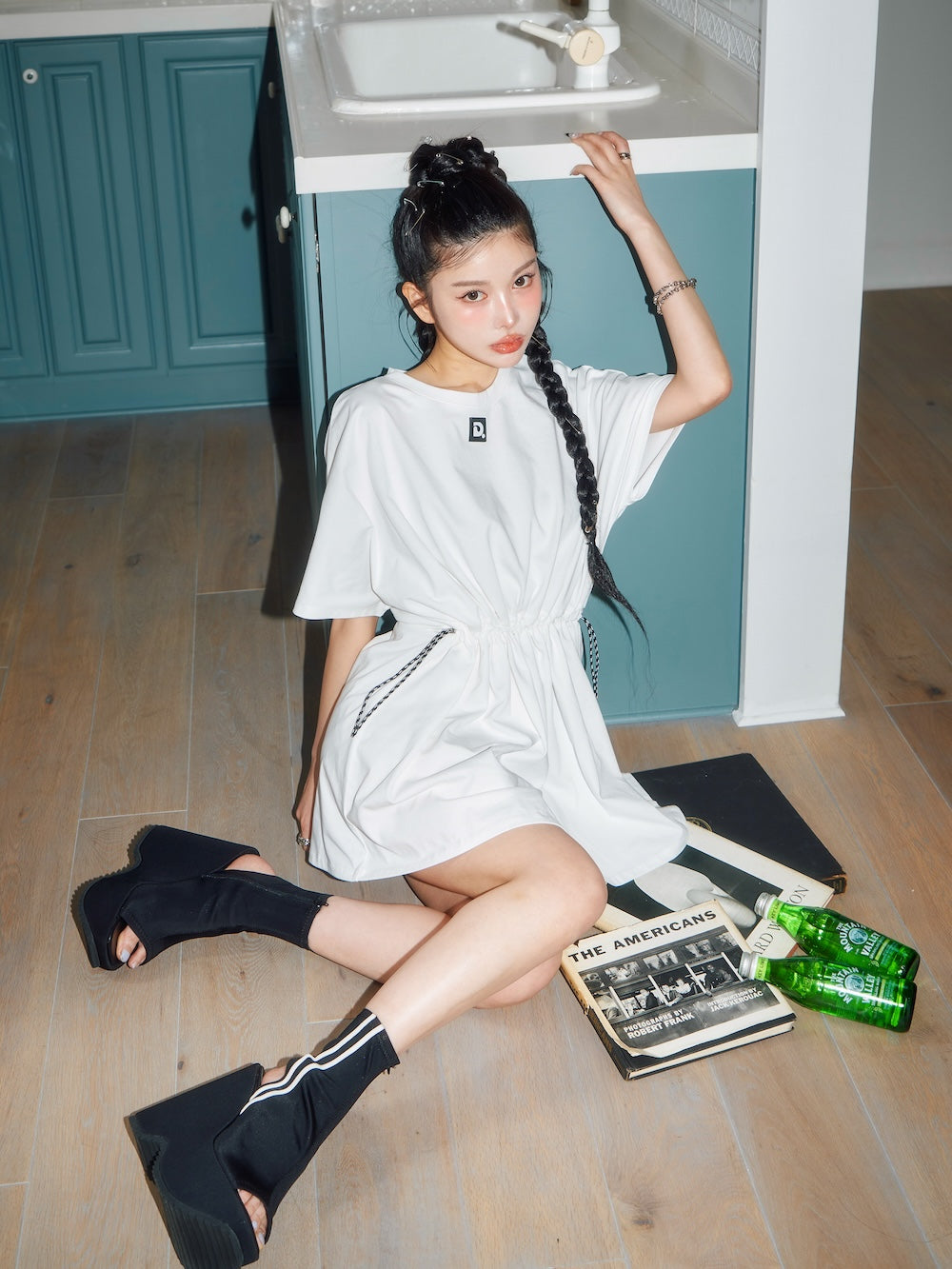モデル:160cm(着用サイズ:FREE 着用カラー:WHT)