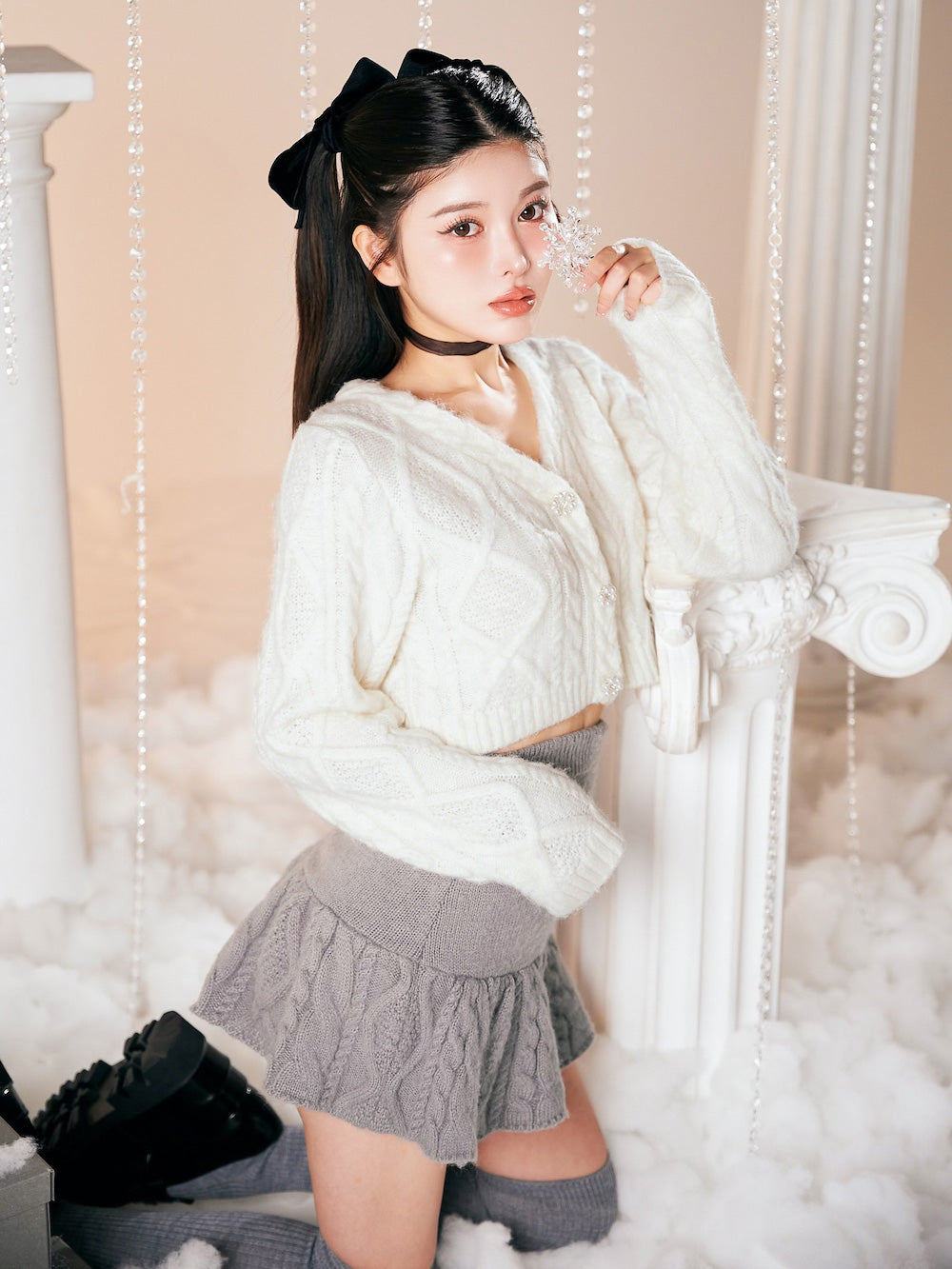 モデル:160cm(着用サイズ:FREE 着用カラー:WHT)