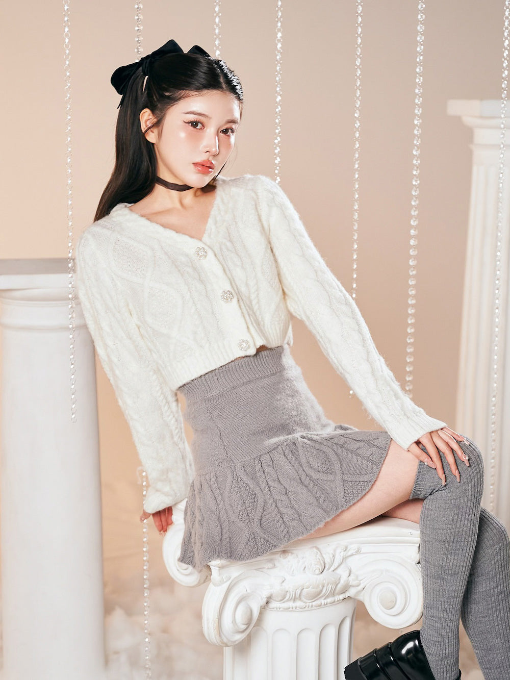 モデル:160cm(着用サイズ:FREE 着用カラー:GRY)