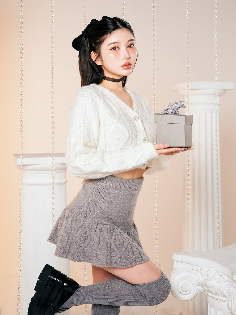 モデル:160cm(着用サイズ:FREE 着用カラー:GRY)