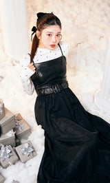 モデル:160cm(着用サイズ:FREE 着用カラー:BLK)