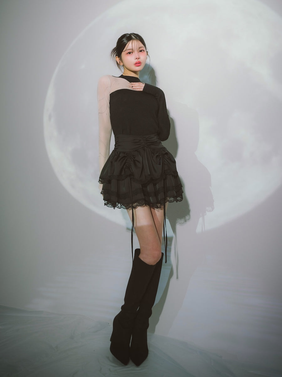 モデル:160cm(着用サイズ:FREE 着用カラー:BLK)