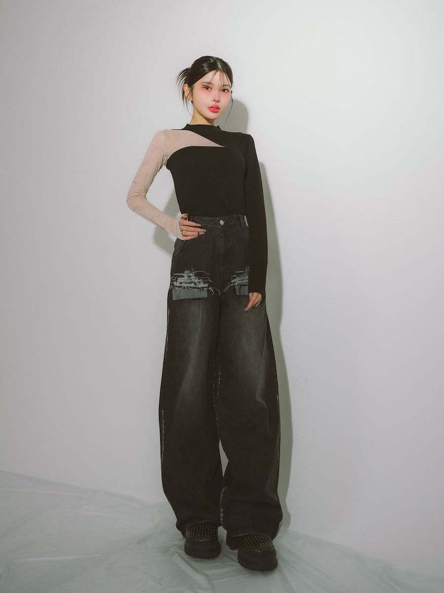 モデル:160cm(着用サイズ:S 着用カラー:BLK)