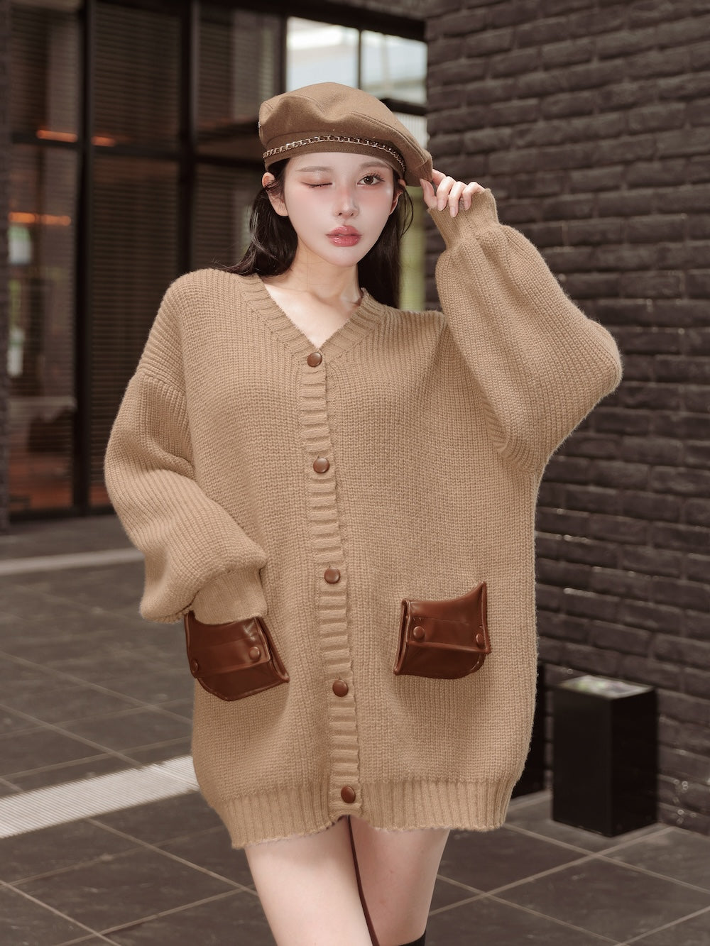 モデル:160cm(着用サイズ:FREE 着用カラー:BEG)