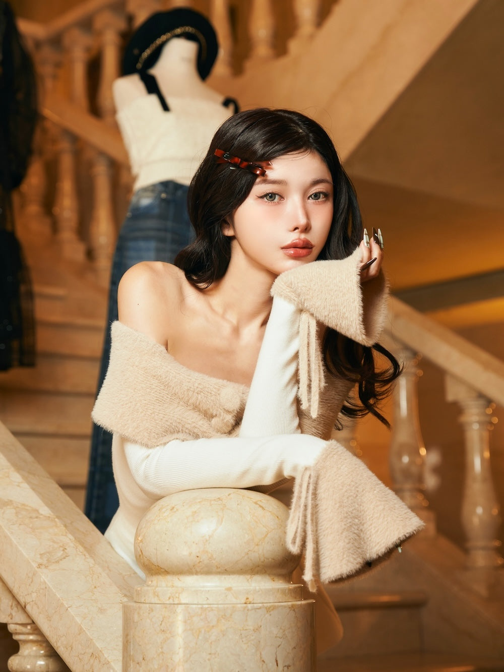 モデル:160cm(着用サイズ:FREE 着用カラー:BEG)