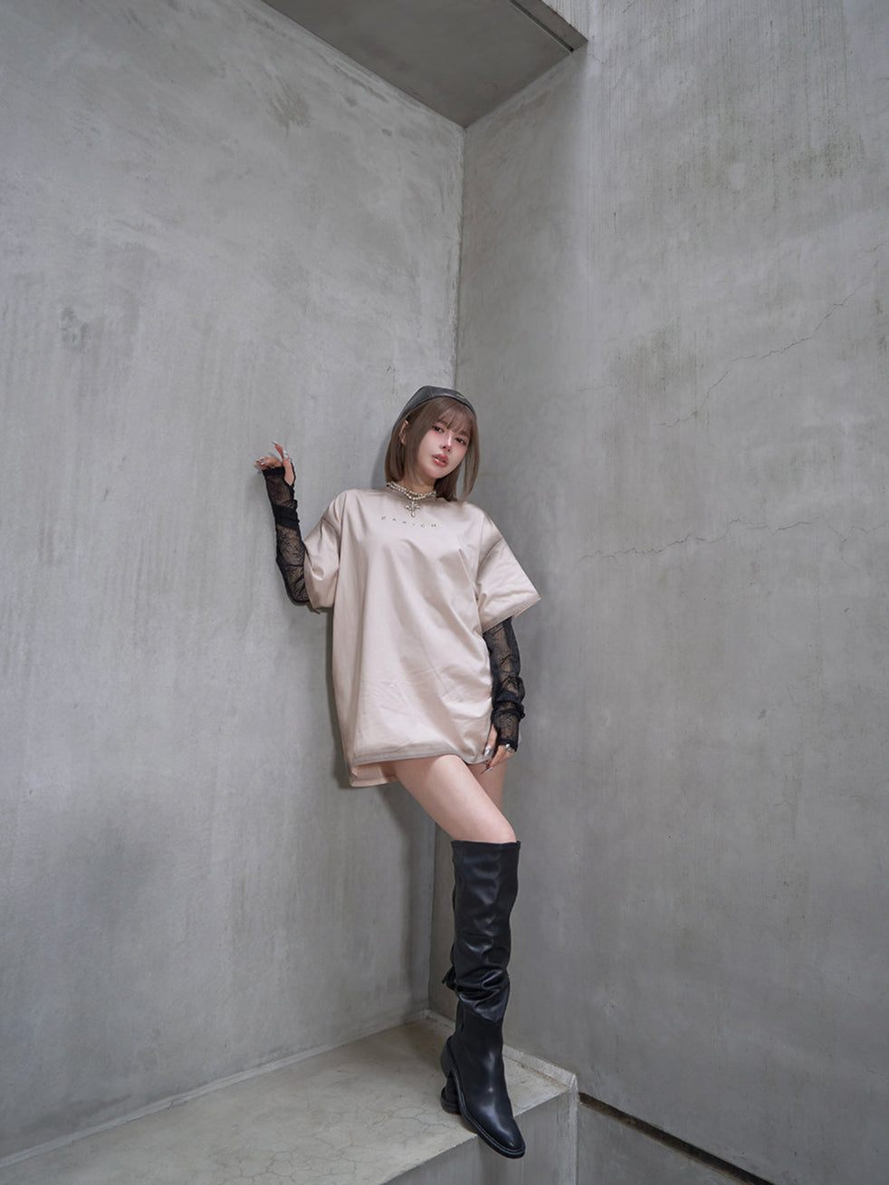 モデル:160cm(着用サイズ:FREE 着用カラー:PNK)