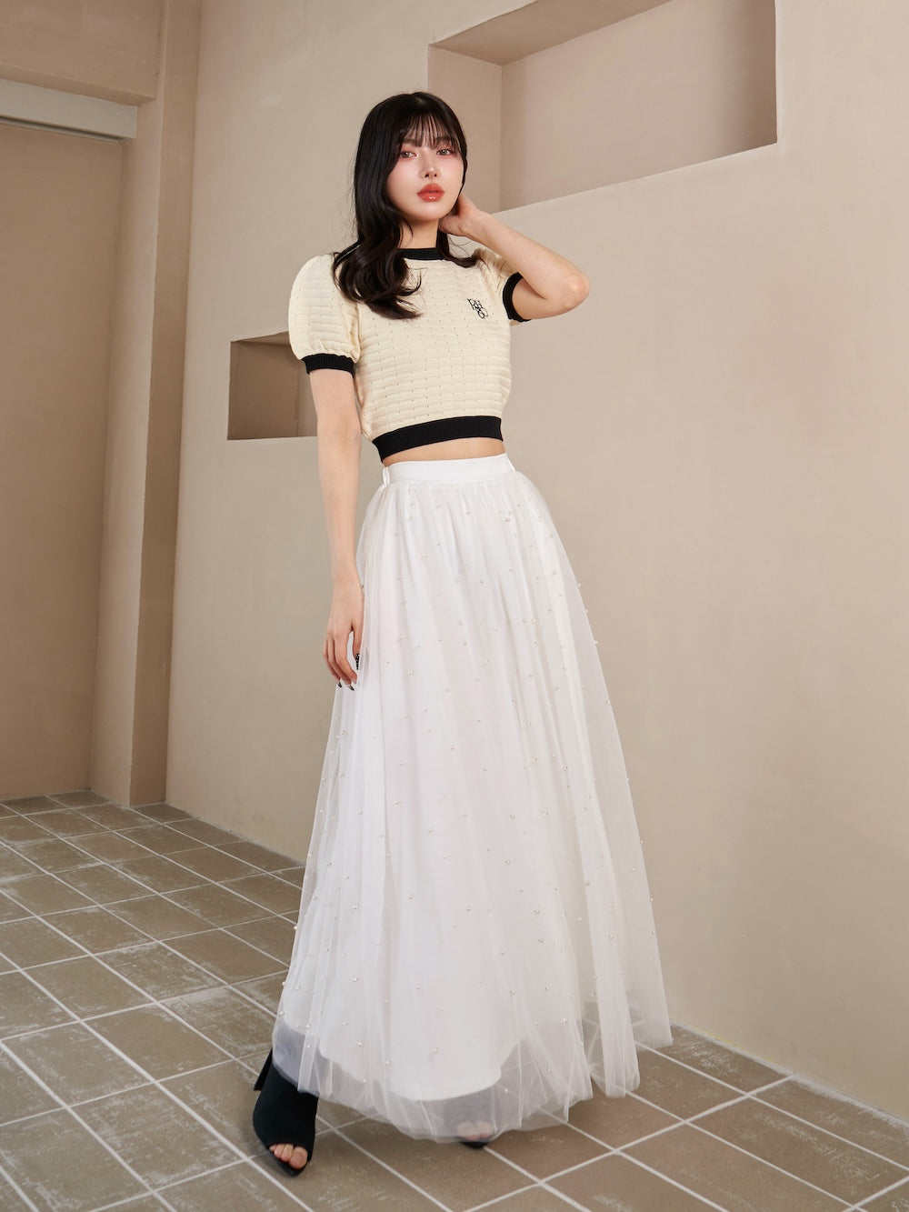 モデル:160cm(着用サイズ:FREE 着用カラー:WHT)