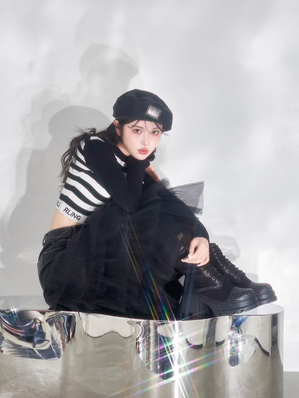 モデル:160cm(着用サイズ:M 着用カラー:BLK)