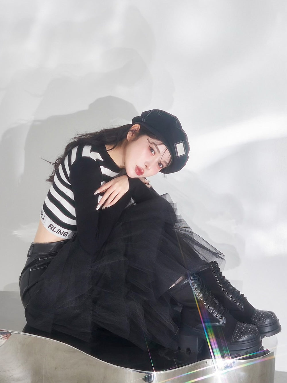 モデル:160cm(着用サイズ:M 着用カラー:BLK)