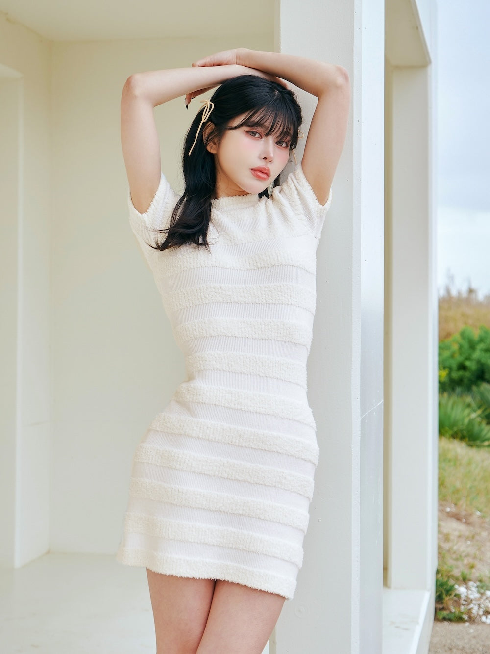 モデル:160cm(着用サイズ:FREE 着用カラー:WHT)