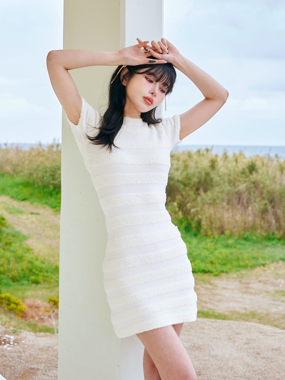 モデル:160cm(着用サイズ:FREE 着用カラー:WHT)
