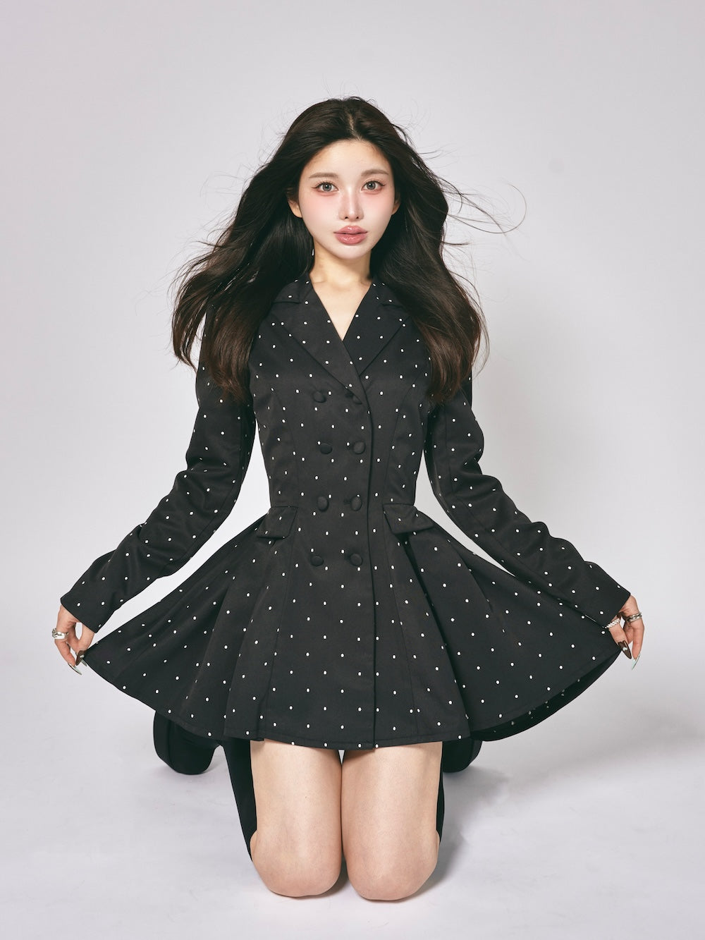 モデル:160cm(着用サイズ:FREE 着用カラー:DOT)