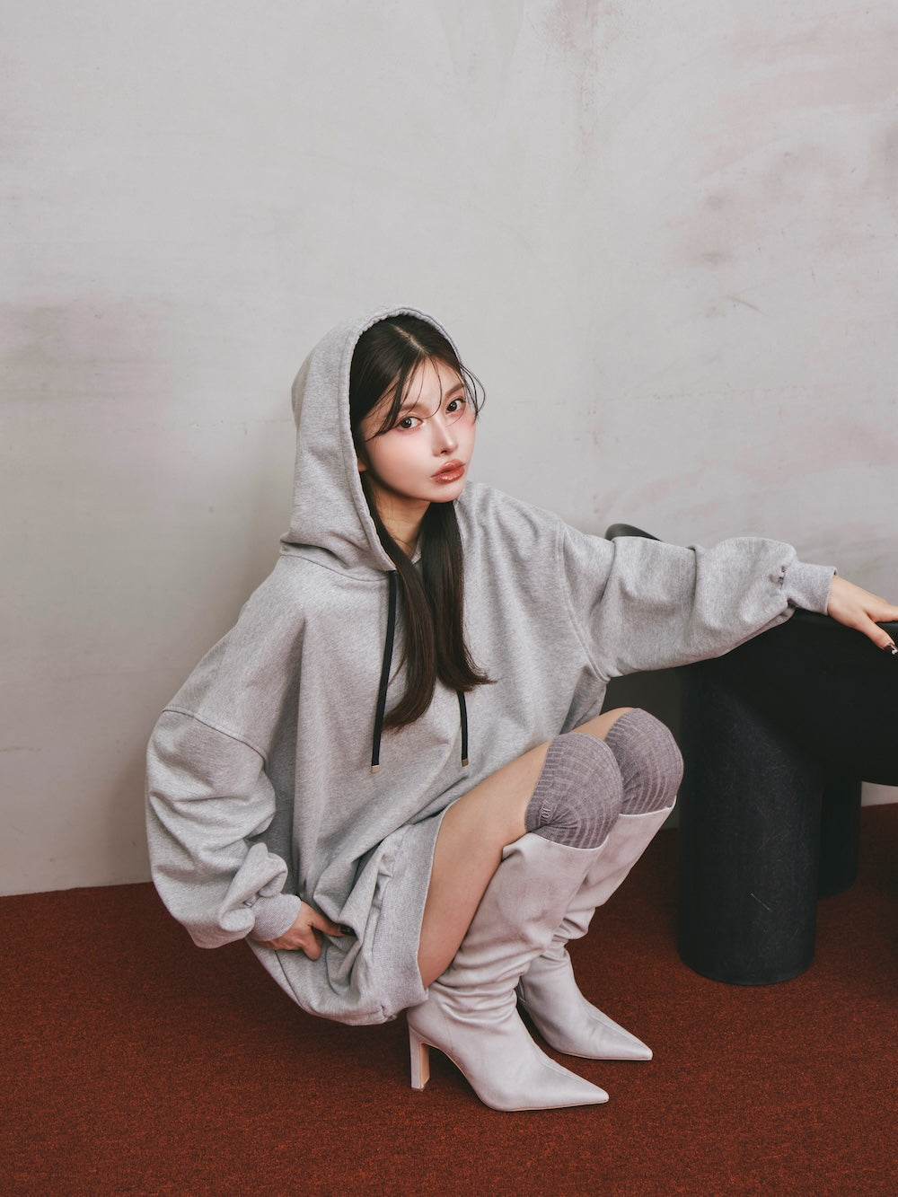 モデル:160cm(着用サイズ:FREE 着用カラー:GRY)