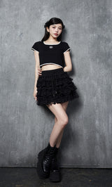 モデル:160cm(着用サイズ:FREE 着用カラー:BLK)