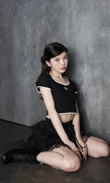 モデル:160cm(着用サイズ:FREE 着用カラー:BLK)
