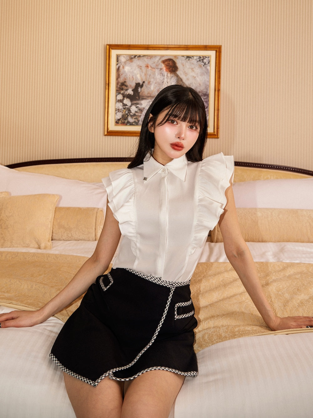 モデル:160cm(着用サイズ:S 着用カラー:BLK)