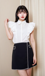 モデル:160cm(着用サイズ:FREE 着用カラー:WHT)