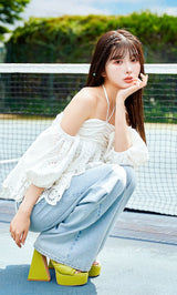 モデル:160cm(着用サイズ:FREE 着用カラー:WHT)
