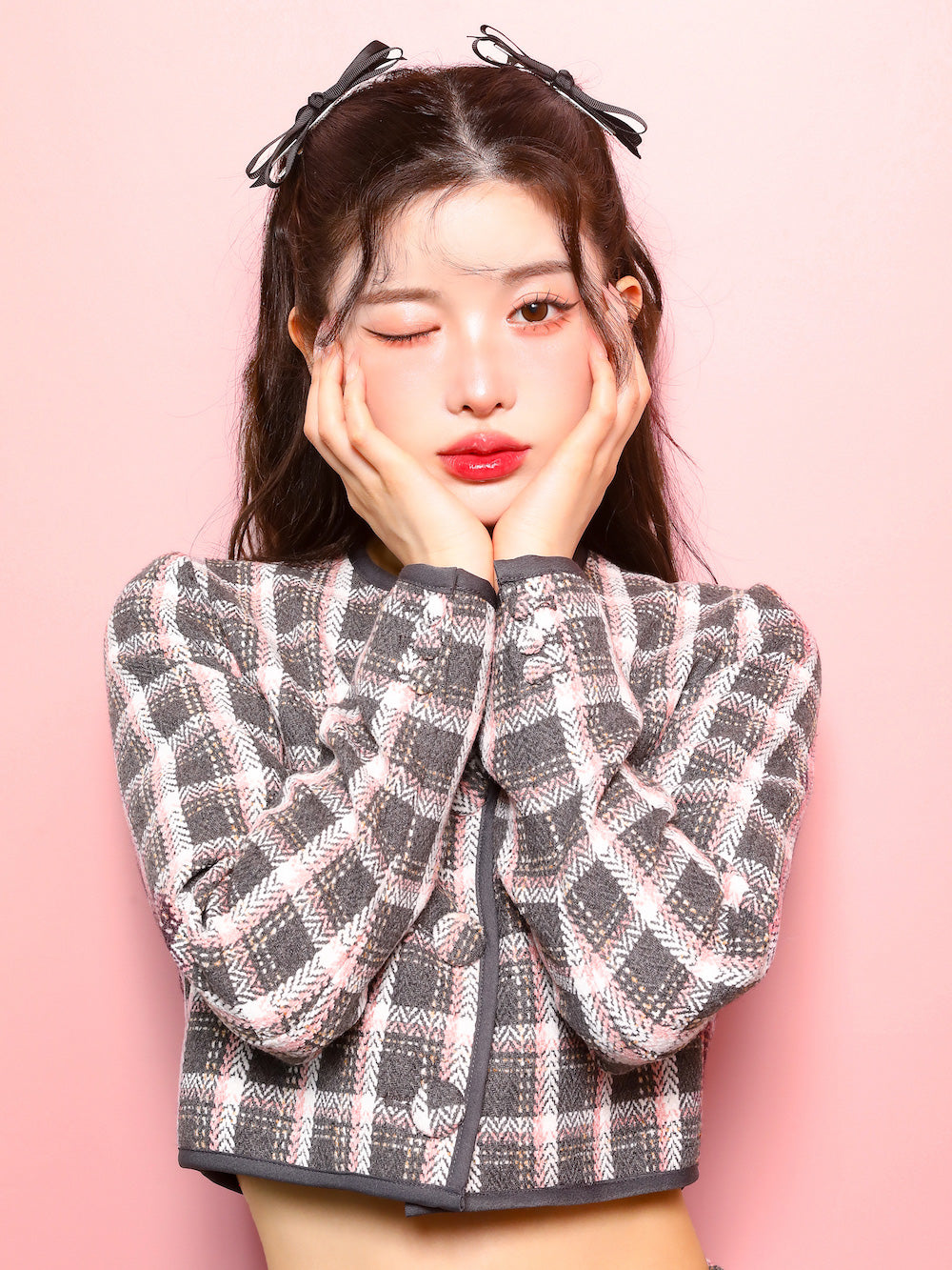 モデル:160cm(着用サイズ:FREE 着用カラー:GRY)