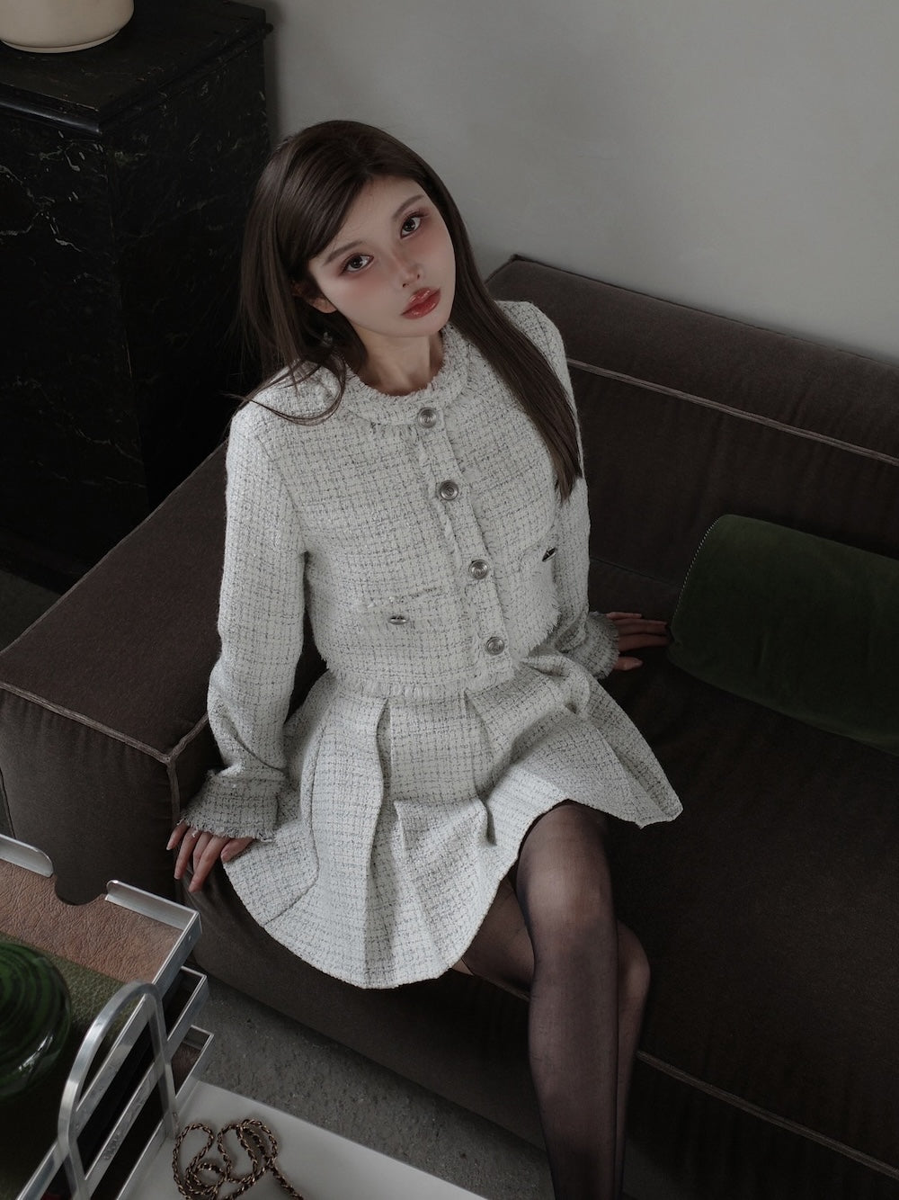 モデル:160cm(着用サイズ:FREE 着用カラー:WHT)