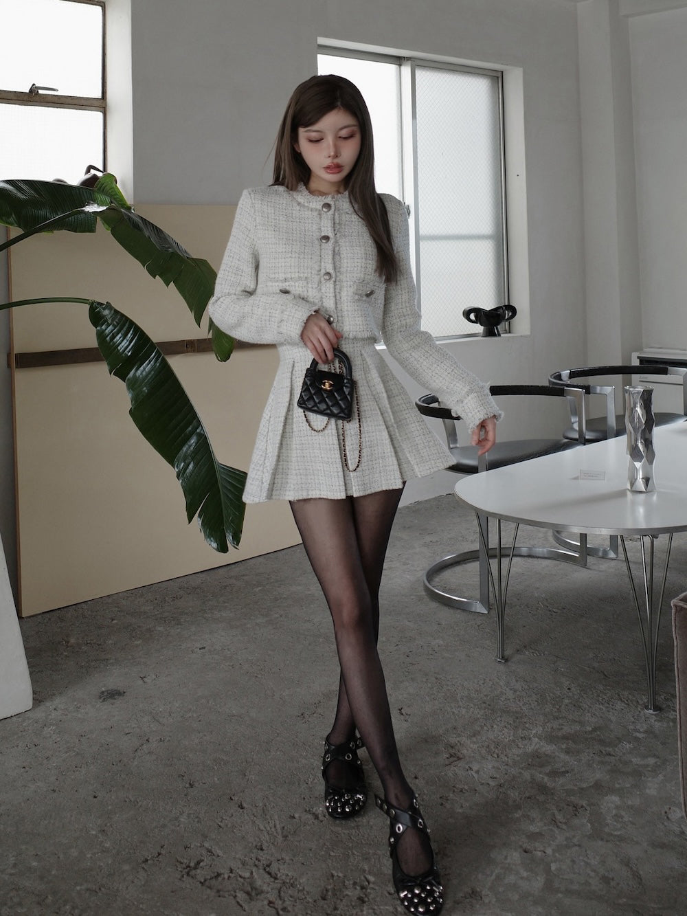 モデル:160cm(着用サイズ:S 着用カラー:WHT)