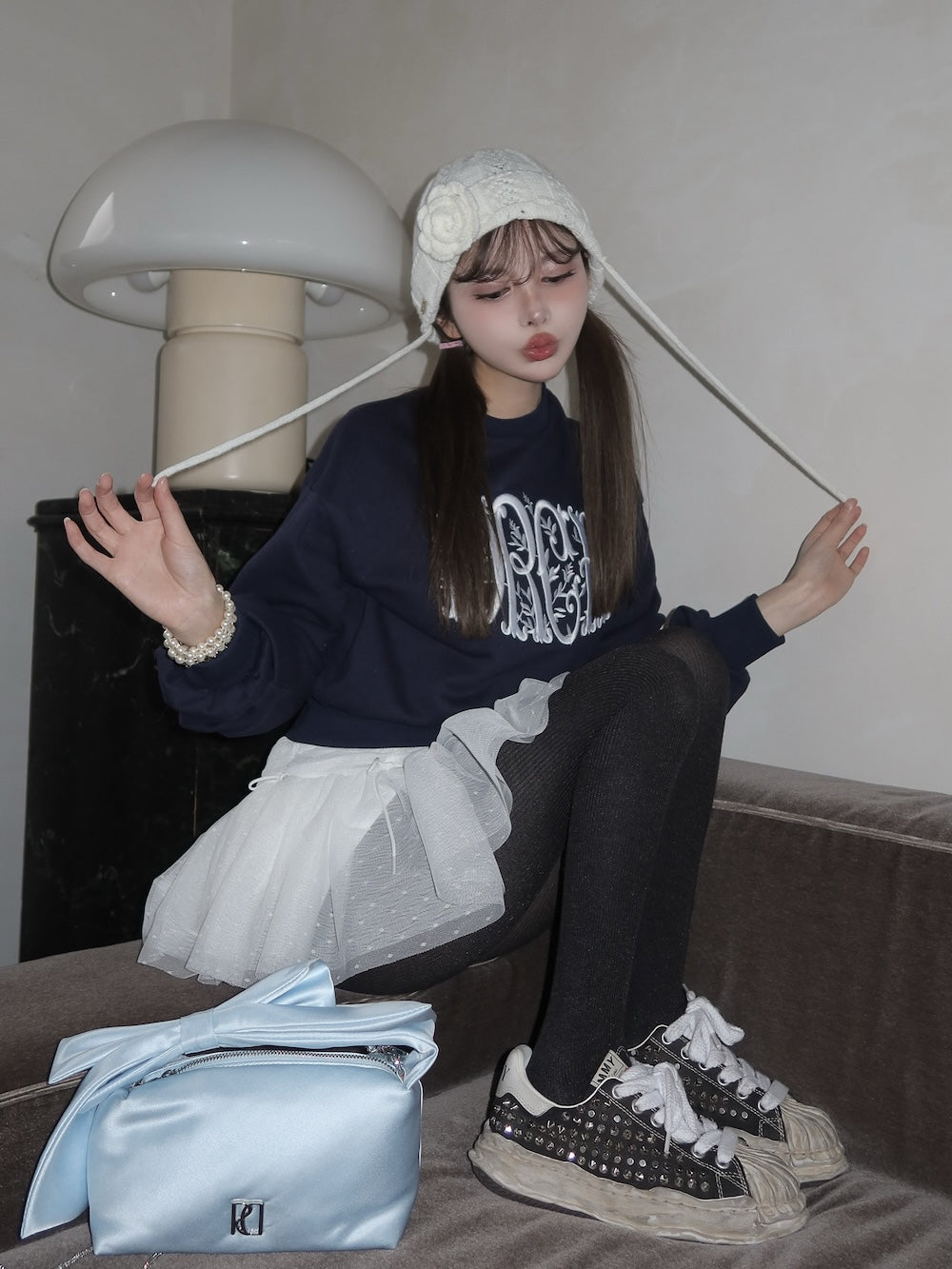 モデル:160cm(着用サイズ:FREE 着用カラー:NVY)