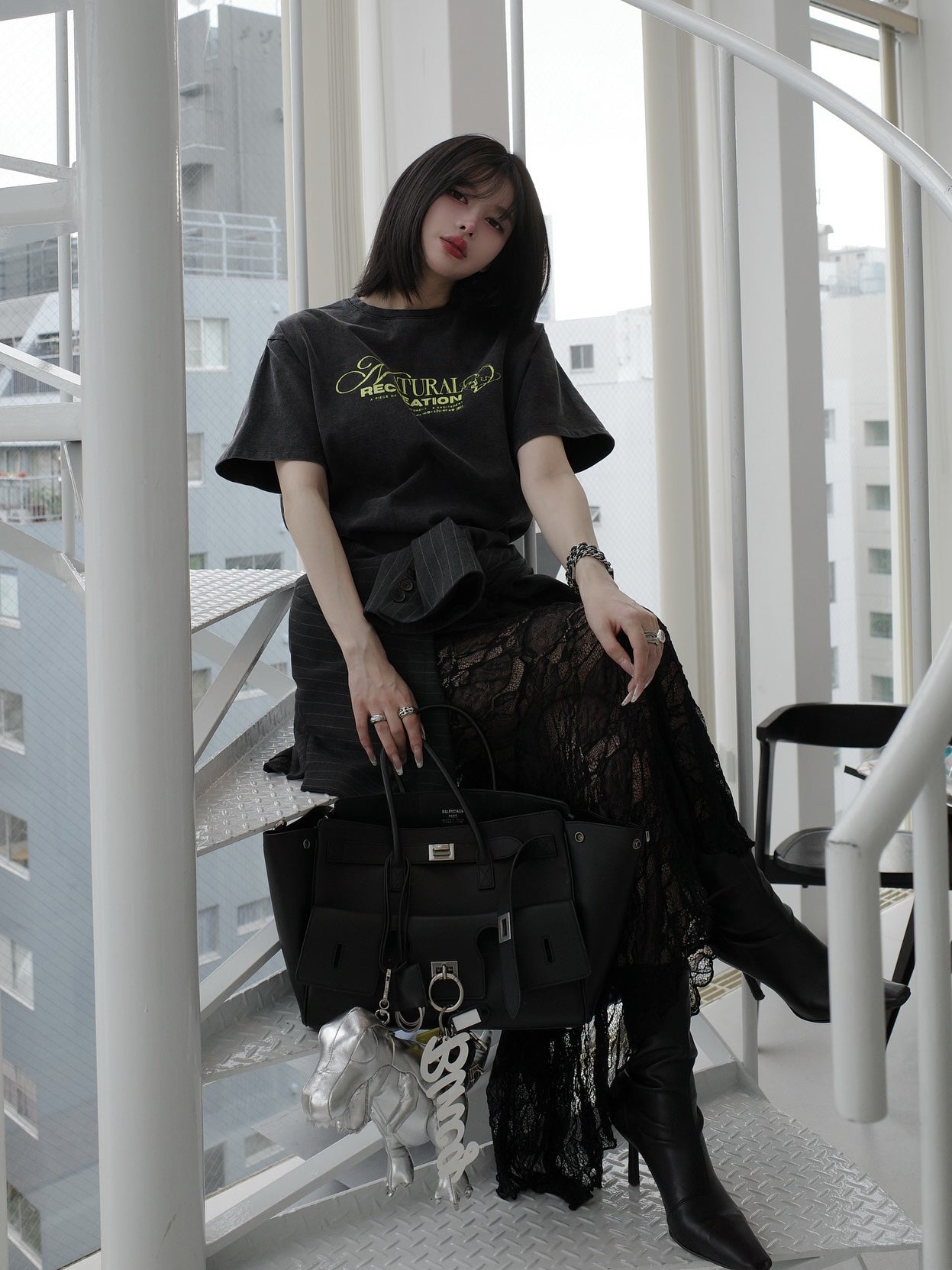 モデル:160cm(着用サイズ:FREE 着用カラー:C-GRY)