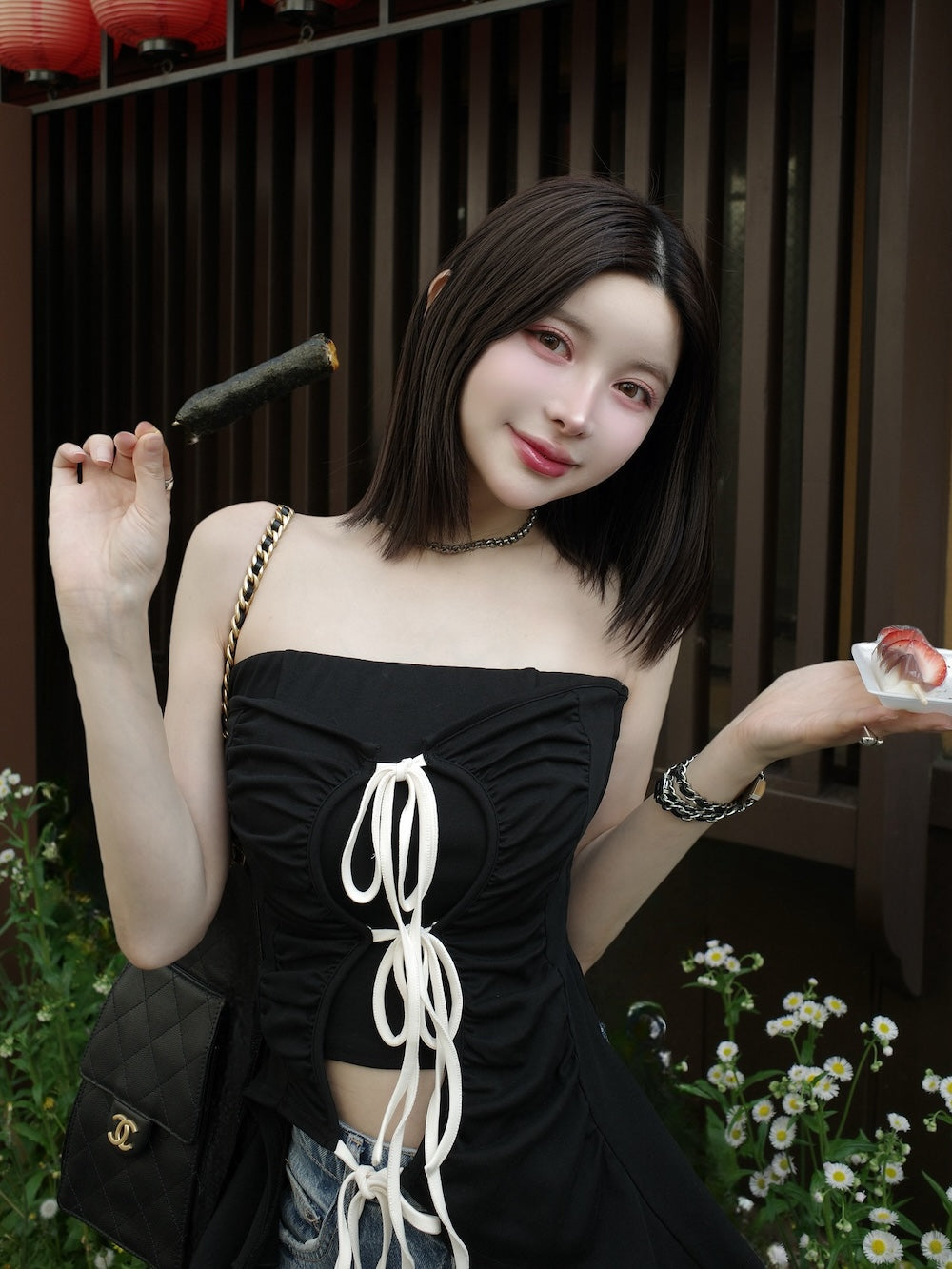 モデル:160cm(着用サイズ:FREE 着用カラー:BLK)