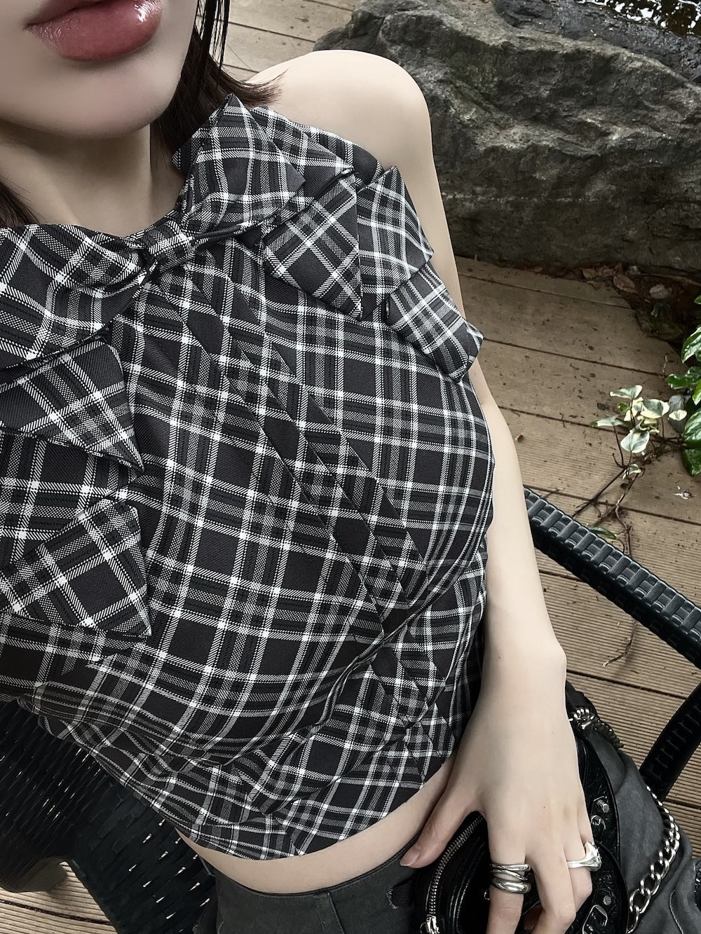 モデル:160cm(着用サイズ:FREE 着用カラー:GRY)