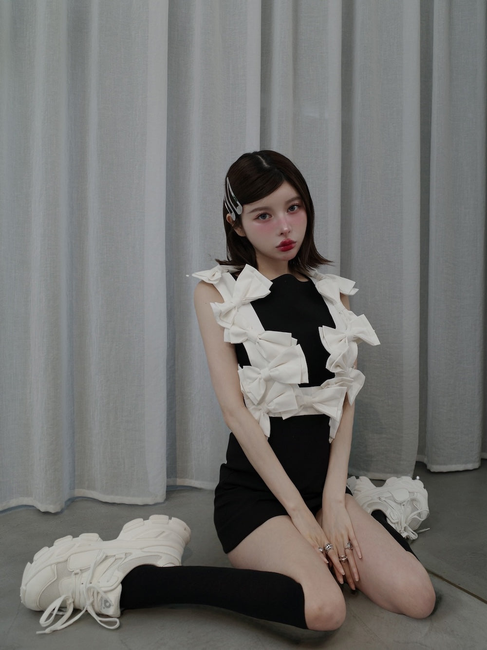 モデル:160cm(着用サイズ:L 着用カラー:WHT)