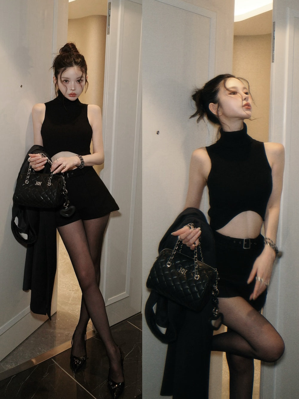 モデル:160cm(着用サイズ:S 着用カラー:BLK)