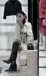モデル:160cm(着用サイズ:FREE 着用カラー:WHT)