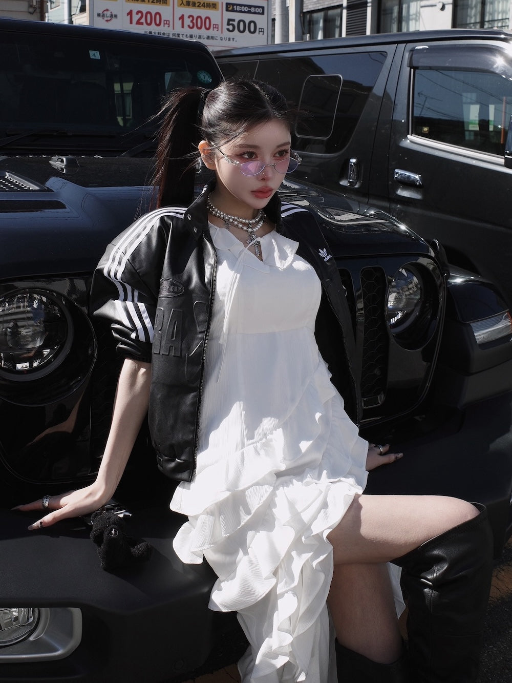 モデル:160cm(着用サイズ:FREE 着用カラー:WHT)