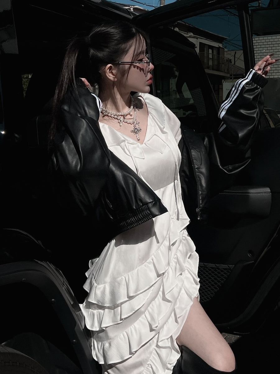 モデル:160cm(着用サイズ:FREE 着用カラー:WHT)