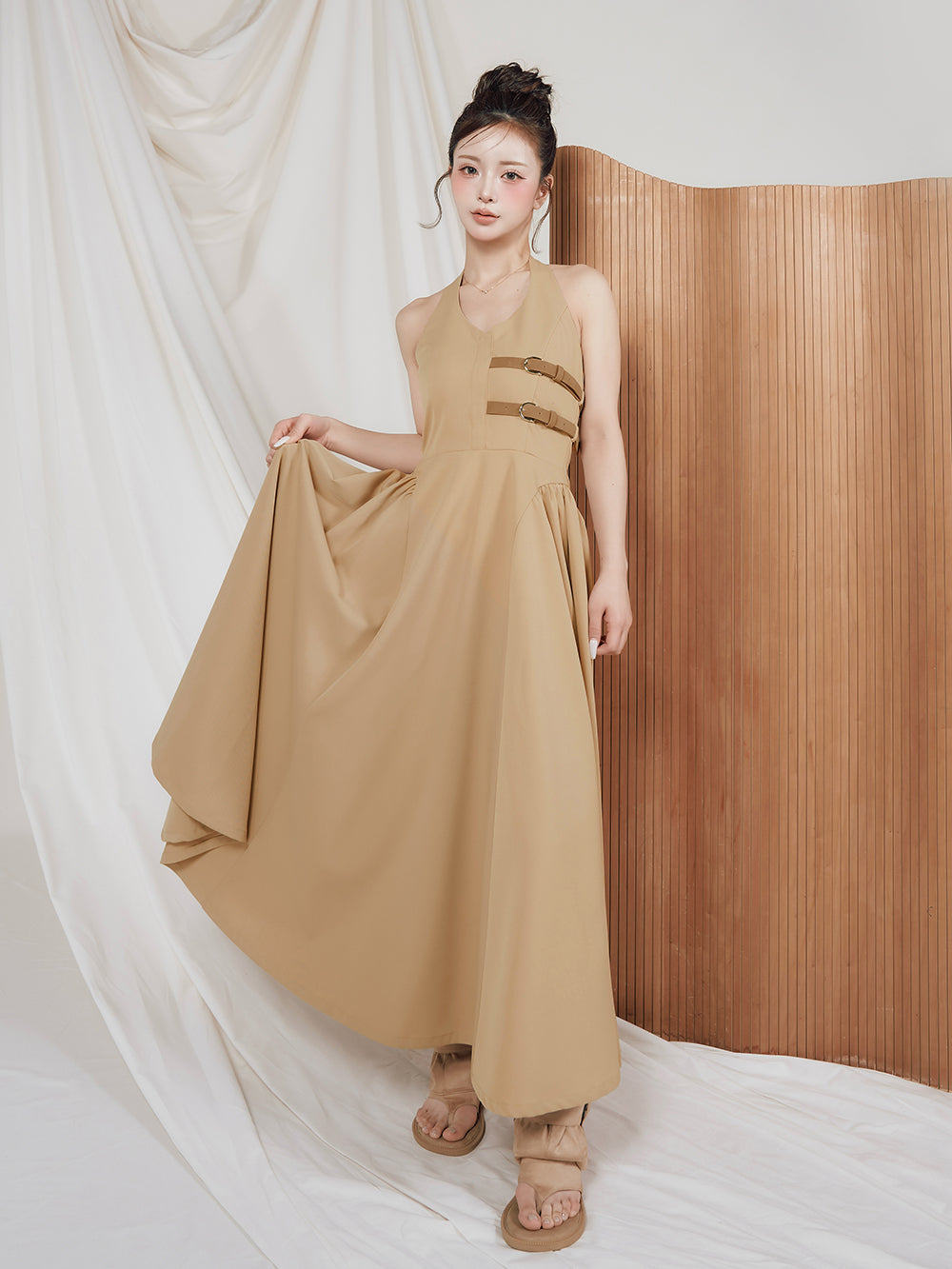 モデル:158cm(着用サイズ:FREE 着用カラー:BEG)