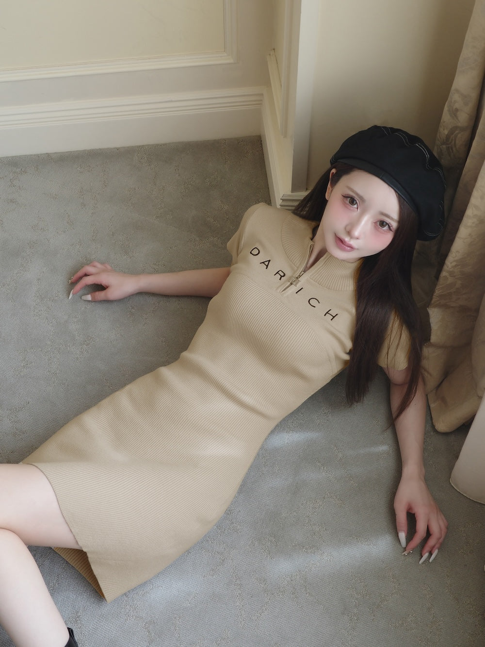 モデル:158cm(着用サイズ:FREE 着用カラー:BEG)
