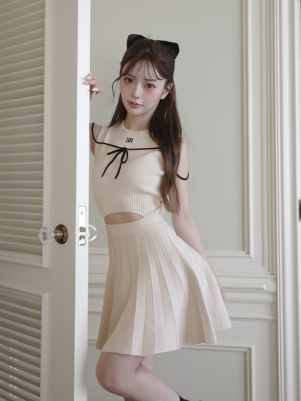 モデル:158cm(着用サイズ:FREE 着用カラー:IVO)