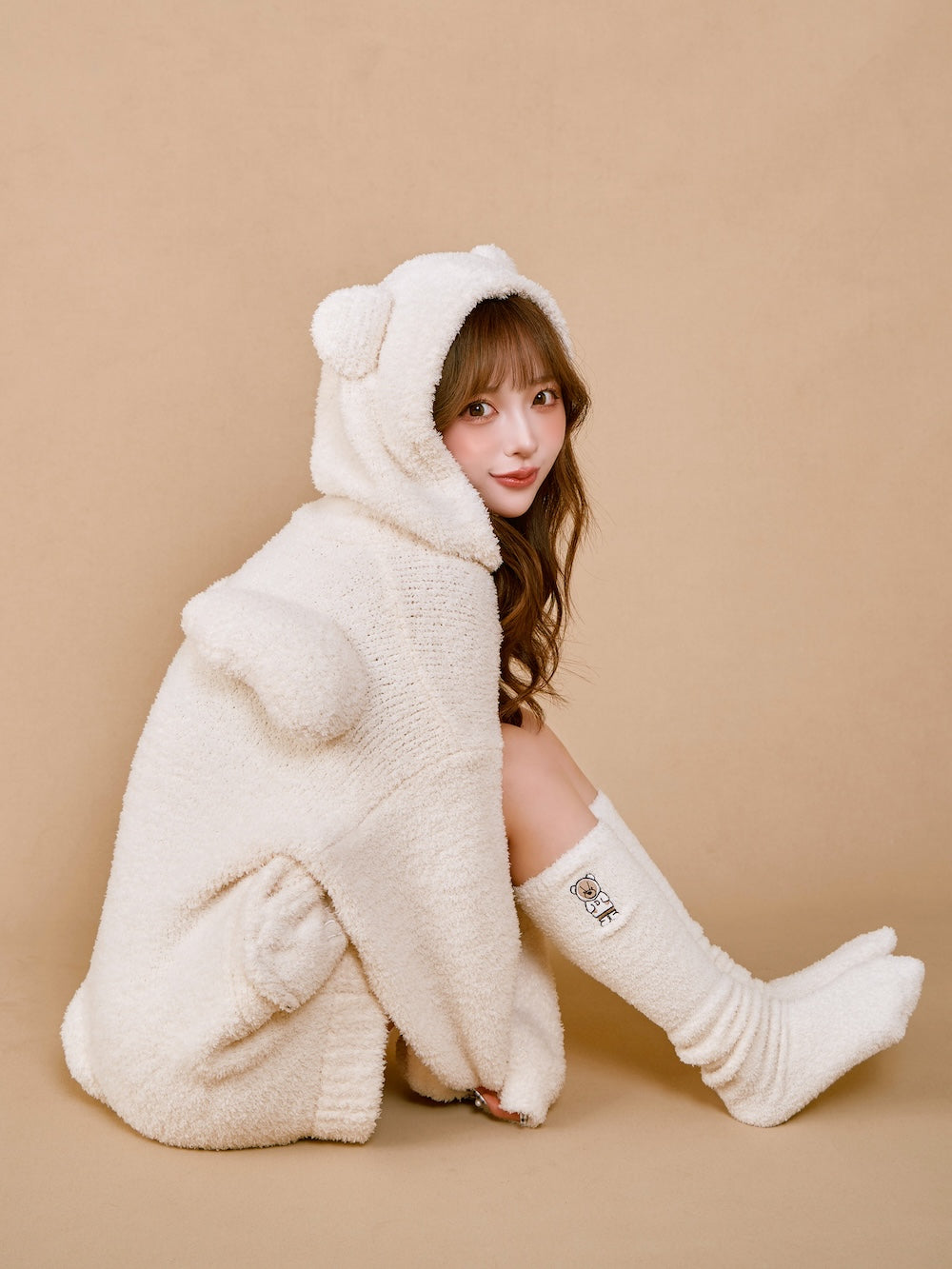 モデル:158cm(着用サイズ:FREE 着用カラー:IVO)