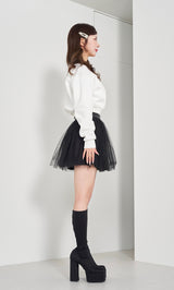 モデル:158cm(着用サイズ:S 着用カラー:BLK)