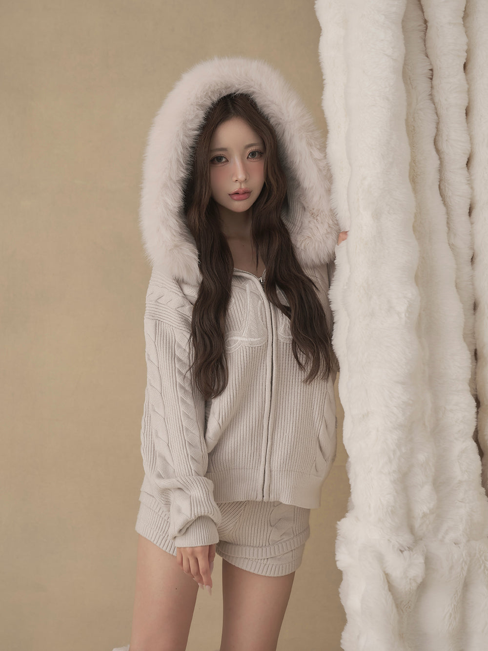 モデル:158cm(着用サイズ:FREE 着用カラー:L-GRY)