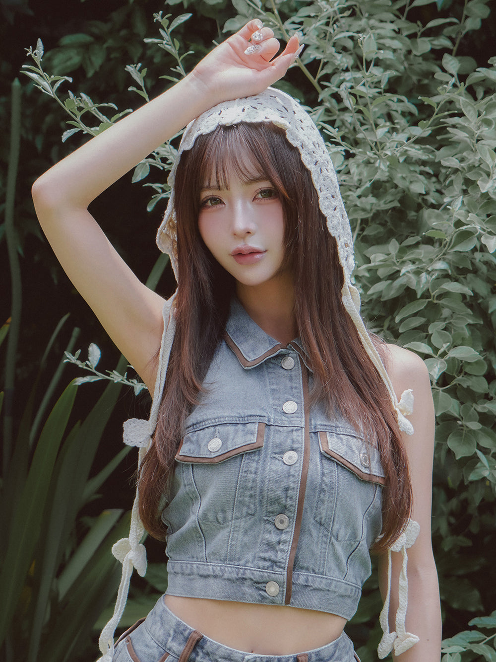 モデル:158cm(着用サイズ:FREE 着用カラー:BLU)
