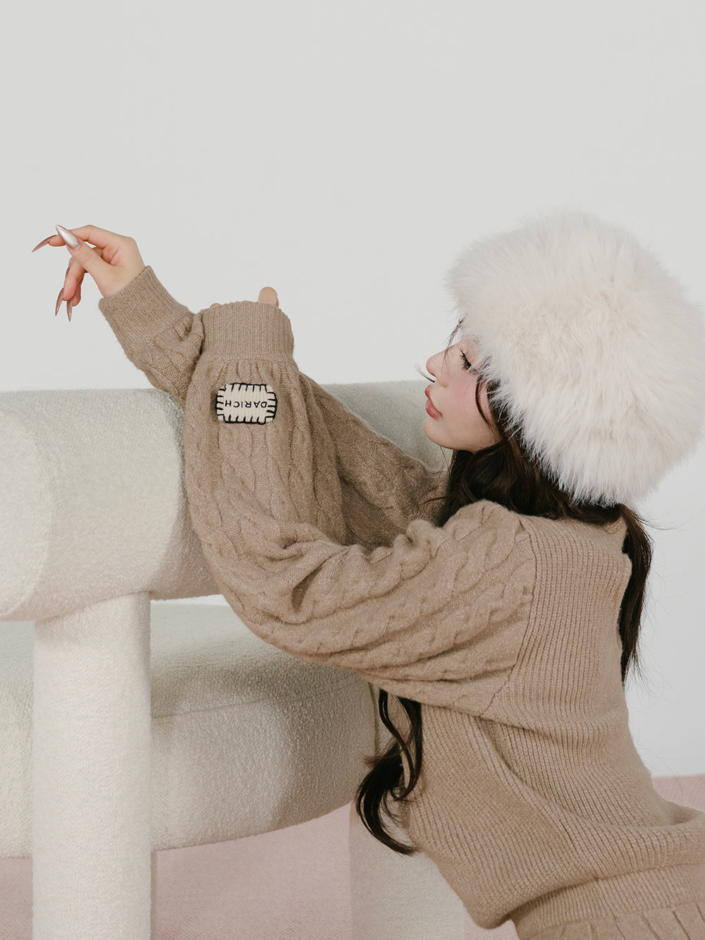 モデル:158cm(着用サイズ:FREE 着用カラー:BEG)