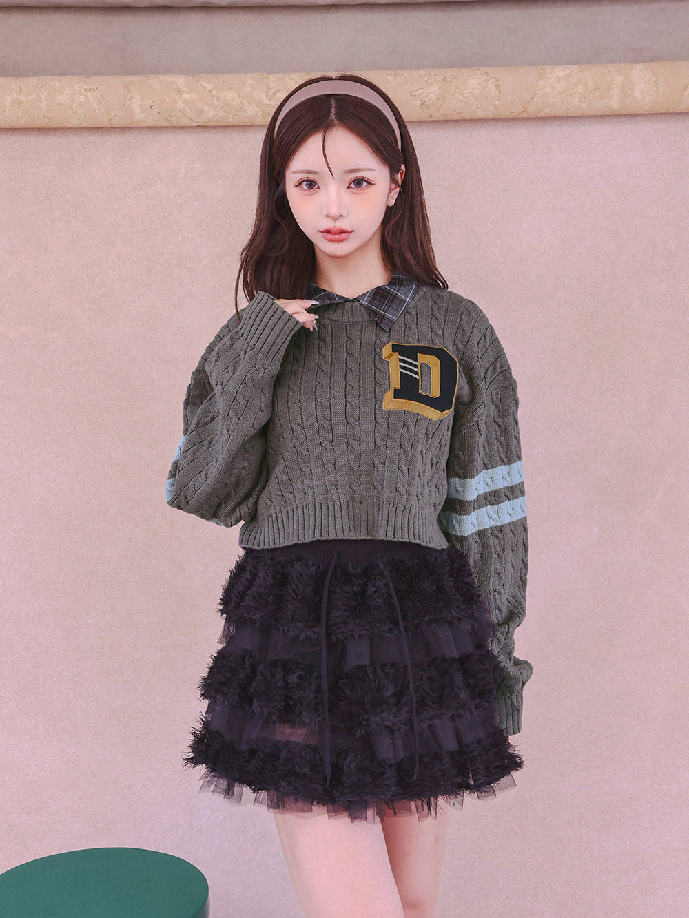 モデル:158cm(着用サイズ:FREE 着用カラー:GRY)