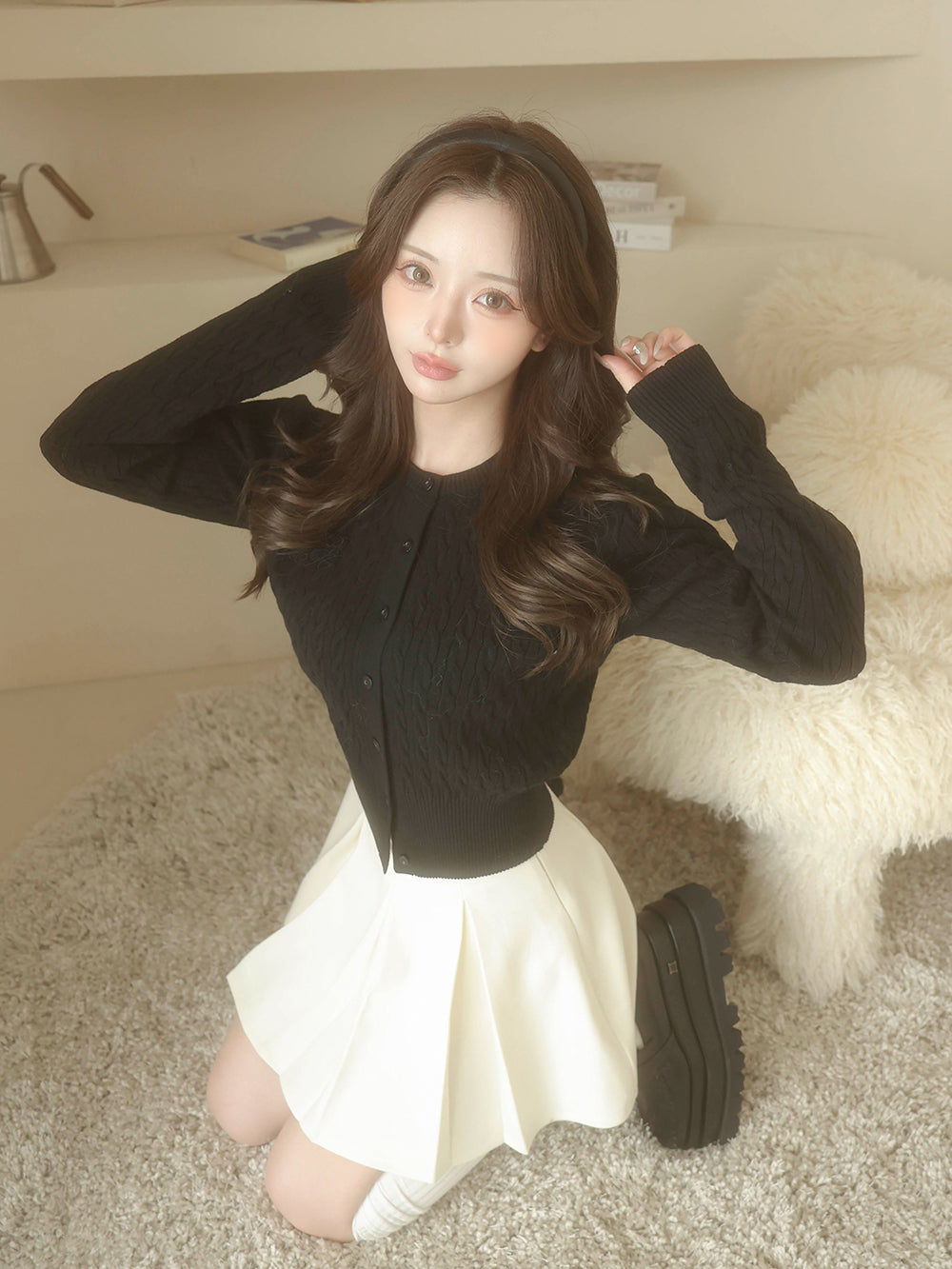 モデル:158cm(着用サイズ:FREE 着用カラー:BLK)