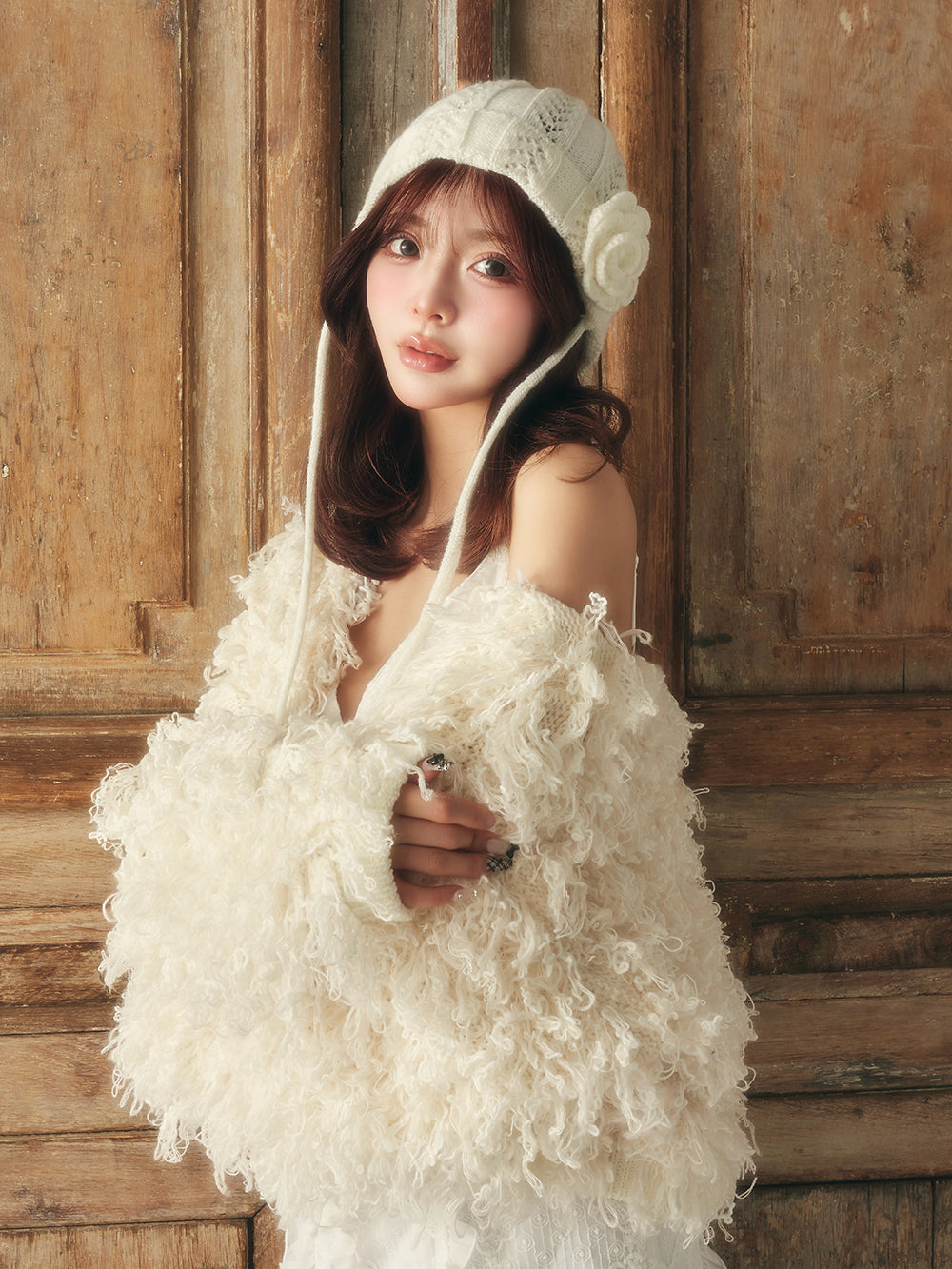 モデル:158cm(着用サイズ:FREE 着用カラー:IVO)
